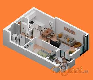 Podbara, jednoiposoban u modernom kompleksu, 46m2